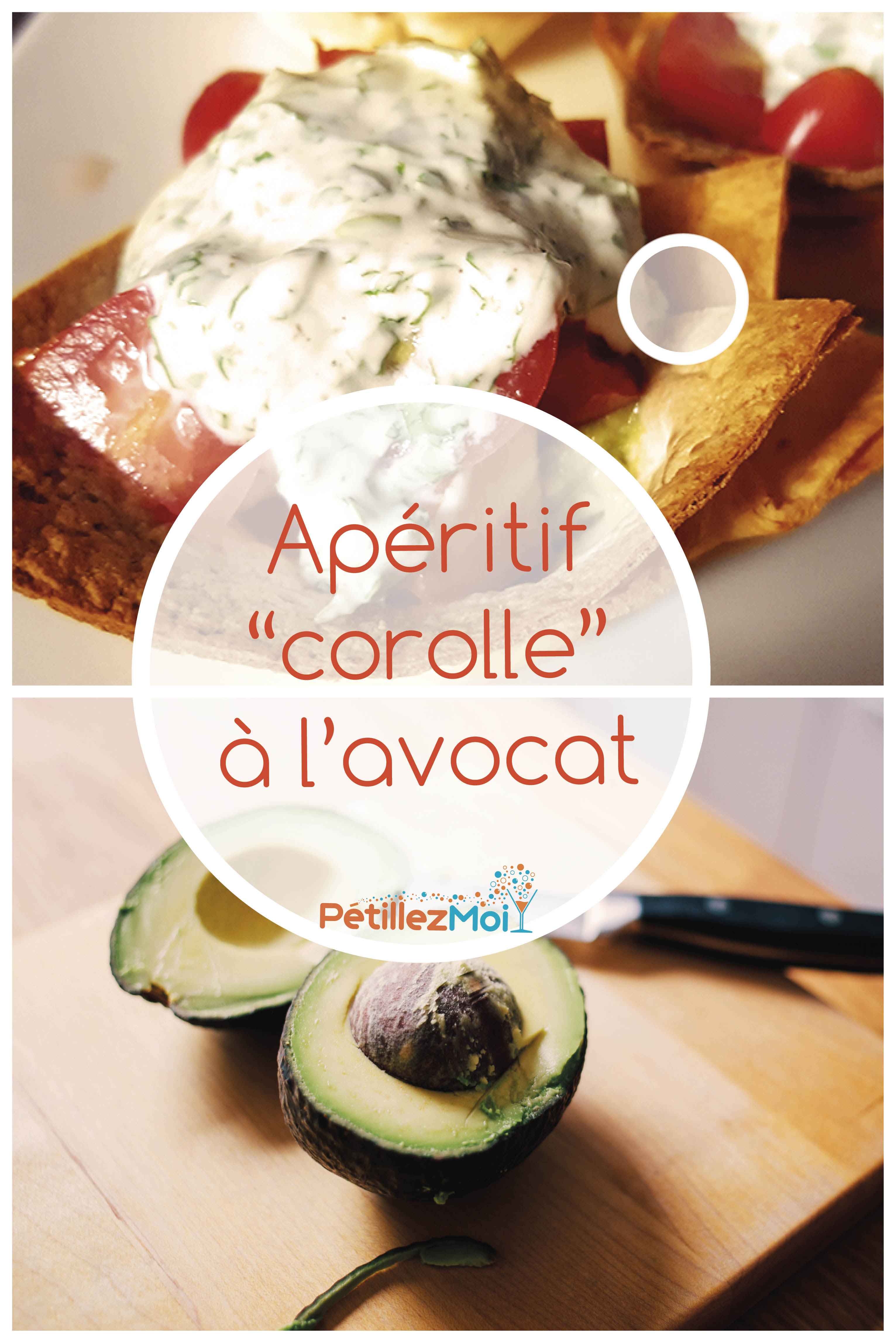 Corolle apéritive à l'avocat et aux tomates cerises