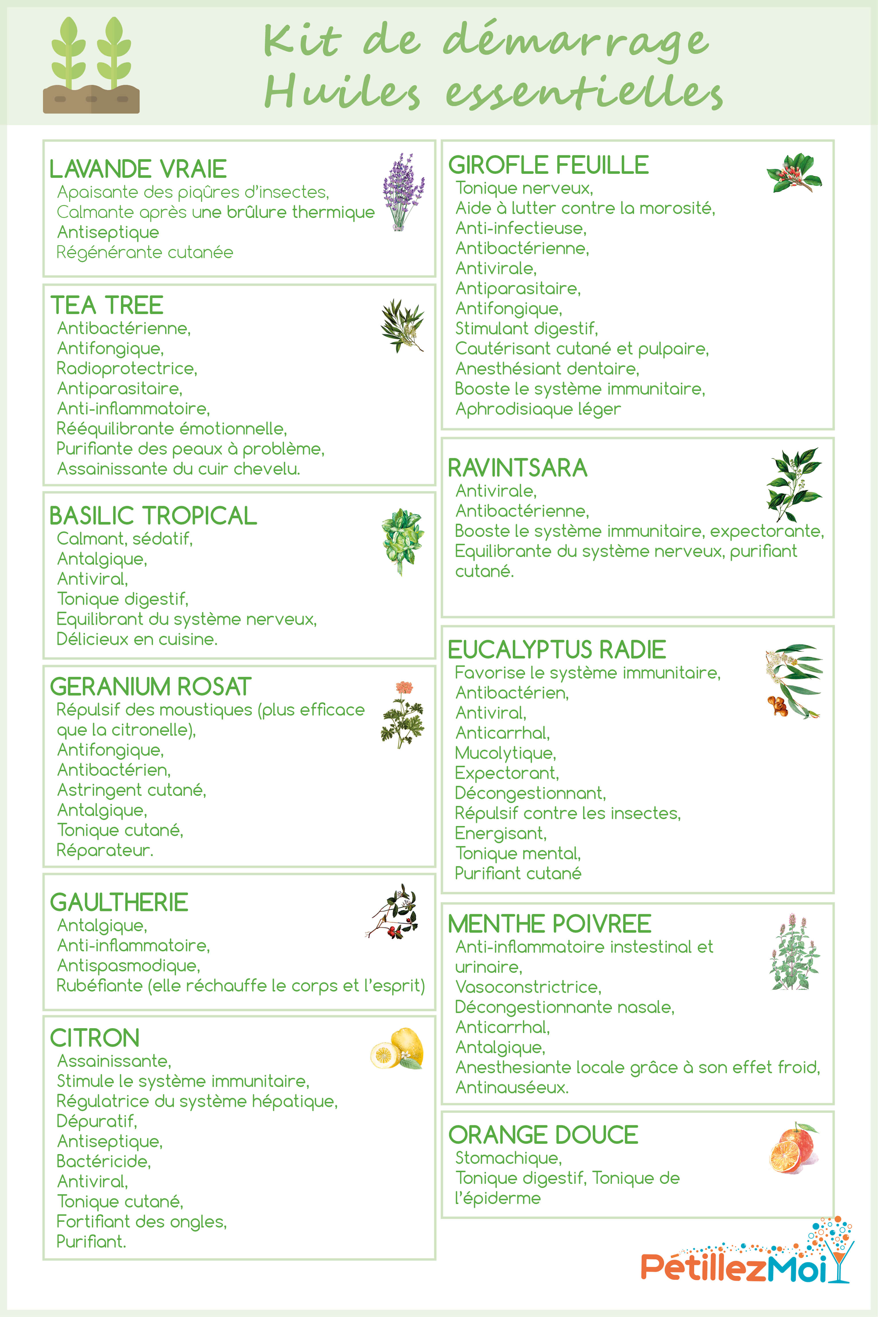 Kit de démarrage des huiles essentielles