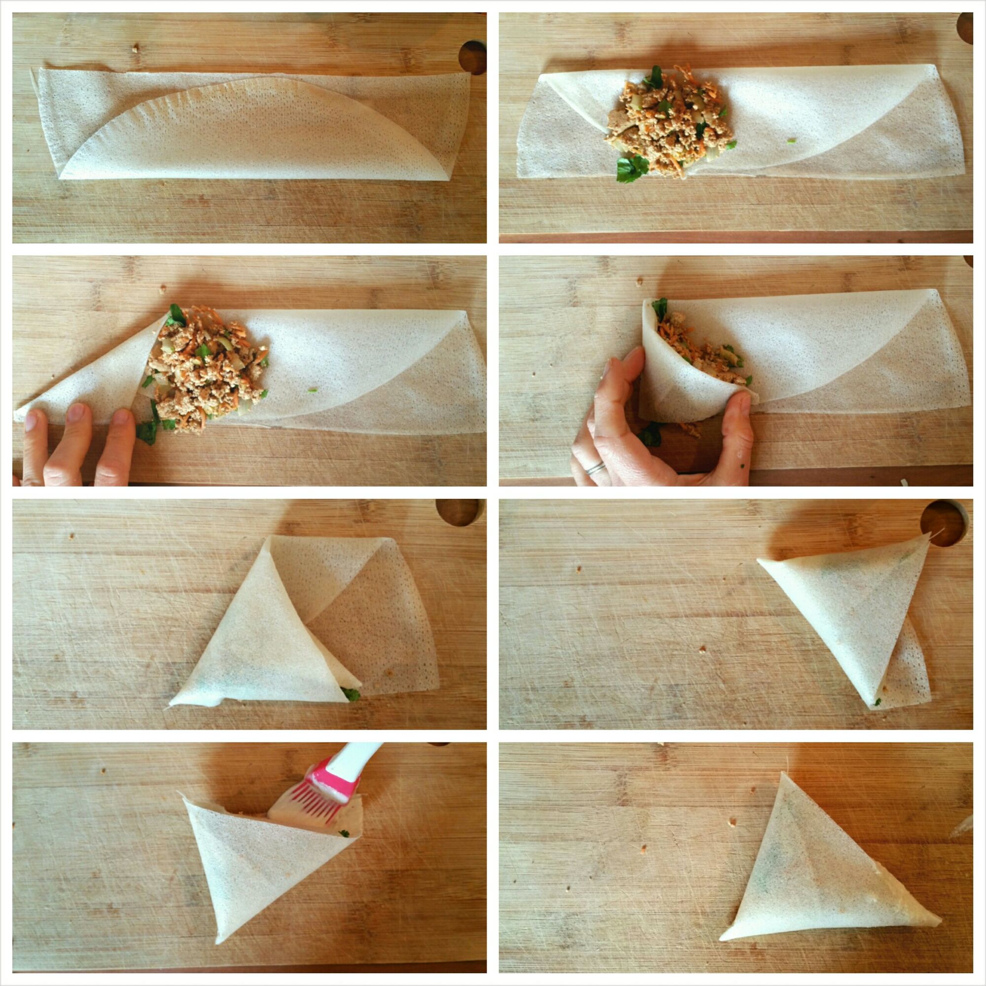 pliage d'un samoussa